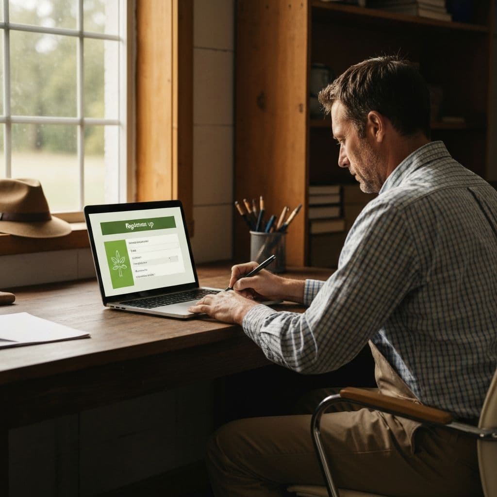 Farmer signing up and adding their farm to Trazo